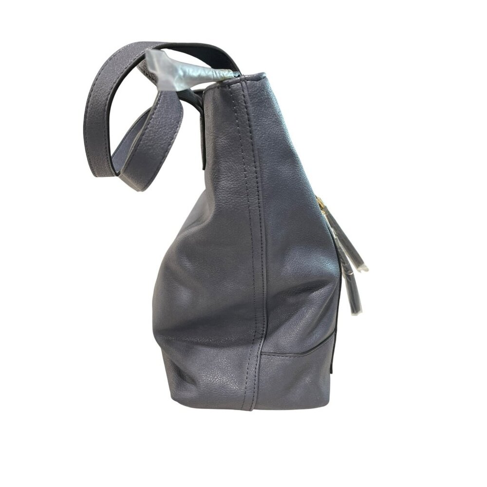 Inc International Concepts Navy Faux Leather Tote Bag New - Picture 4 of 6